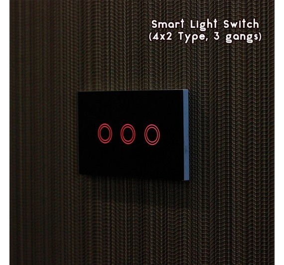 SMART LIGHT SWITCH (4x2 TYPE, 3 GANGS) ตั้งเวลาเปิด/ปิดไฟได้อัตโนมัติ 1 Y. 